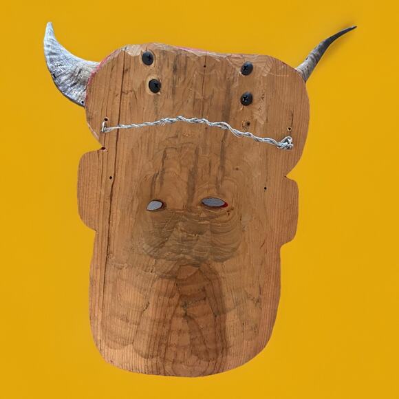 Mexican Folk Art Carved Wood Diablo Lizard Head Face Mask Guerrero 15"W x 14"L - Picture 4 of 4